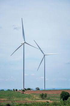 Wind turbine power at daylight 