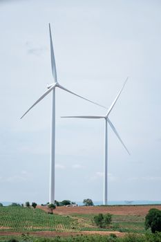 Wind turbine power at daylight 