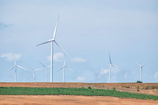 Wind turbine power at daylight 