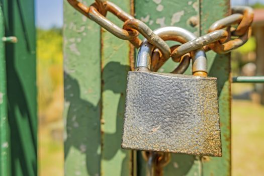 close up padlock and chain
