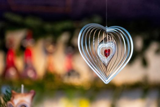 Metal festive decorations on a blurry background, selective focus - image