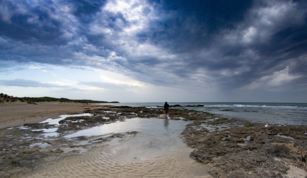 Stormy weather on Palmachim beach of Israel