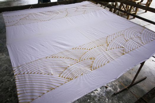 The drawing on the batik fabric is a unique workmanship.