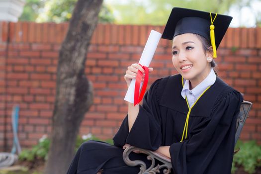 Happy graduated student girl, congratulations - graduate education success - concept education.