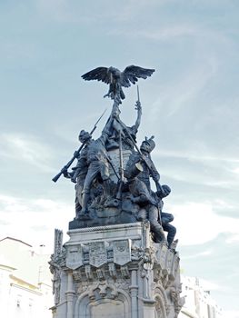 Sculpture with an eagle in Lisbon in Portugal