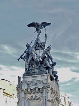 Sculpture with an eagle in Lisbon in Portugal