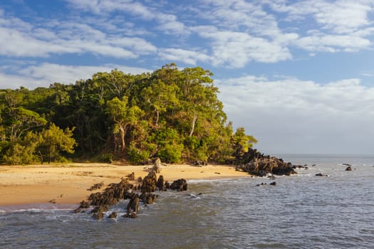 The famous idyllic beachfront of Palm Cove at sunrise in Queensland, Australia