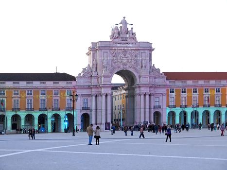 Arco da Rua Augusta at Praca do Comercio in Lisbon