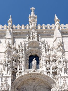 Mosteiro dos Jeronimos in Belem in Lisbon, historic monastery in Portugal that belongs to Unesco world heritage