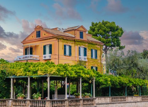 Garden by a Colorful Villa in Sorrento