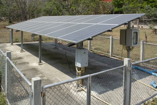 Small solar plant in Asian rural area.