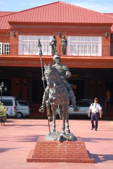 ILOCOS NORTE, PH - APR. 8: Horse rider soldier statue at Fort Ilocandia Resort on April 8, 2009 in Ilocos Norte, Philippines.