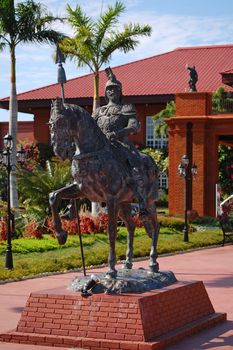 ILOCOS NORTE, PH - APR. 8: Horse rider soldier statue at Fort Ilocandia Resort on April 8, 2009 in Ilocos Norte, Philippines.