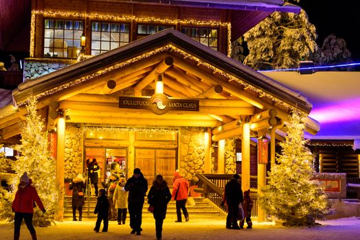 Editorial: Lapland, Finland, 30th December 2018. Santa Claus village at Rovaniemi, Lapland Findland.