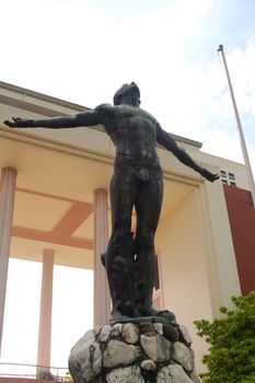 QUEZON CITY, PH - OCT. 8: Oblation statue at University of the Philippines on October 8, 2015 in Diliman, Quezon City, Philippines.