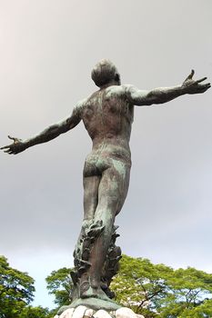 QUEZON CITY, PH - OCT. 8: Oblation statue at University of the Philippines on October 8, 2015 in Diliman, Quezon City, Philippines.