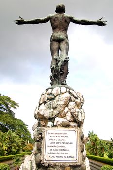 QUEZON CITY, PH - OCT. 8: Oblation statue at University of the Philippines on October 8, 2015 in Diliman, Quezon City, Philippines.