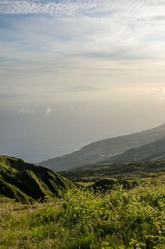 Walk on the Azores archipelago. Discovery of the island of sao jorge, Azores. Portugal , Velas