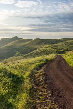 Walk on the Azores archipelago. Discovery of the island of sao jorge, Azores. Portugal , Velas