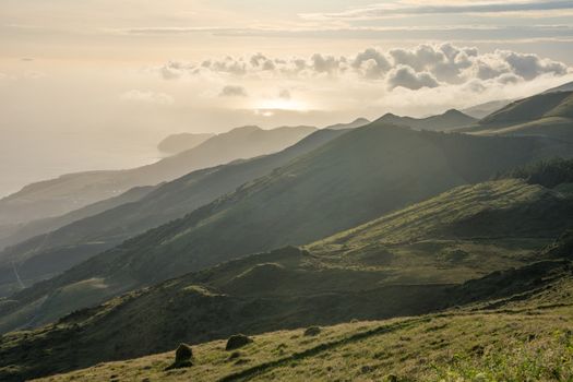 Walk on the Azores archipelago. Discovery of the island of sao jorge, Azores. Portugal , Velas