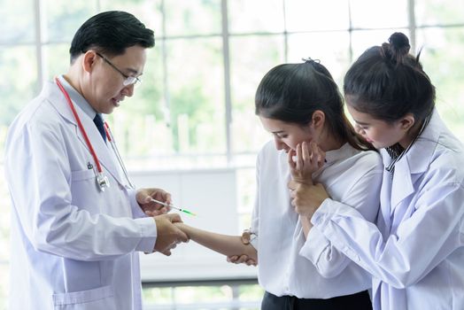 Patient has afraid and scary of syringe and needle.