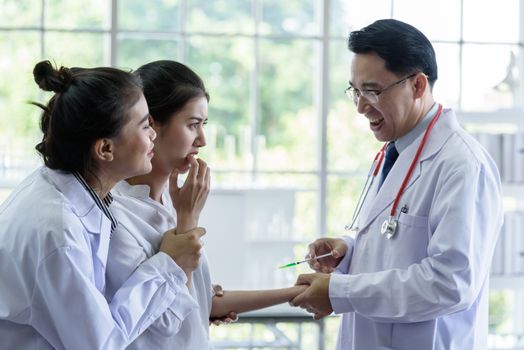 Patient has afraid and scary of syringe and needle.