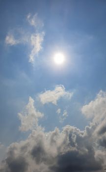 The nature of blue sky with cloud in the morning.