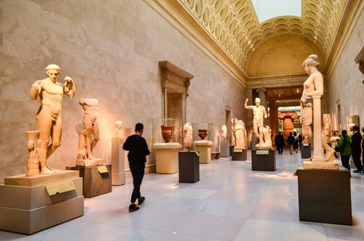 Editorial: New York City, New York / USA, 8th November 2017. People in Metropolitan Museum of Art in New York.