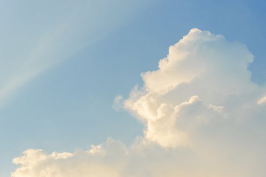 The nature of blue sky with cloud and sunrise in the morning.