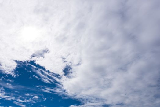 The nature of blue sky with cloud in the morning.