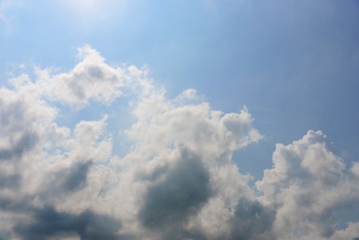 The nature of blue sky with cloud in the morning.