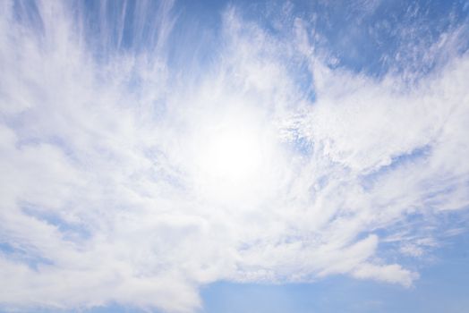 The nature of blue sky with cloud in the morning.