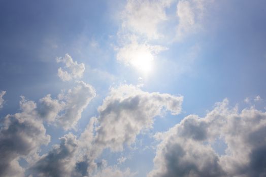 The nature of blue sky with cloud in the morning.