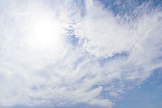 The nature of blue sky with cloud in the morning.