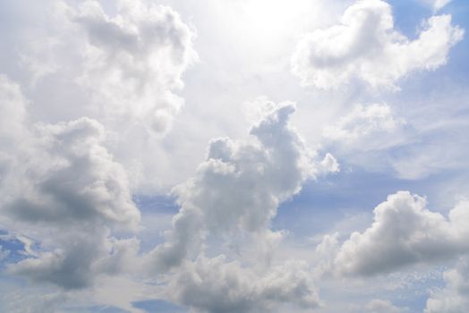 The nature of blue sky with cloud in the morning.