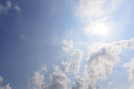 The nature of blue sky with cloud in the morning.