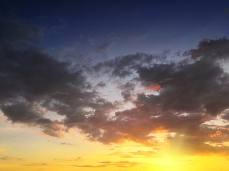 two tone sky on the evening sunlight