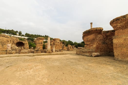 Ancient ruins of baths at tunisia, Carthage. Anthony terms.