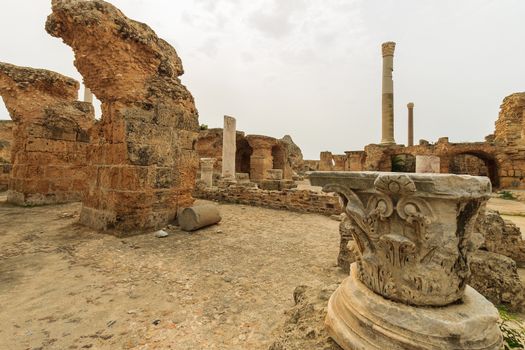 Ancient ruins of baths at tunisia, Carthage. Anthony terms.