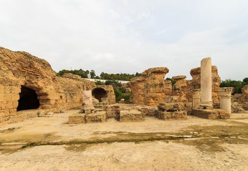 Ancient ruins of baths at tunisia, Carthage. Anthony terms.