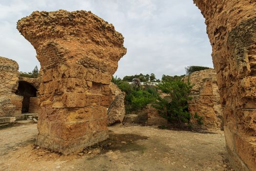 Ancient ruins of baths at tunisia, Carthage. Anthony terms.