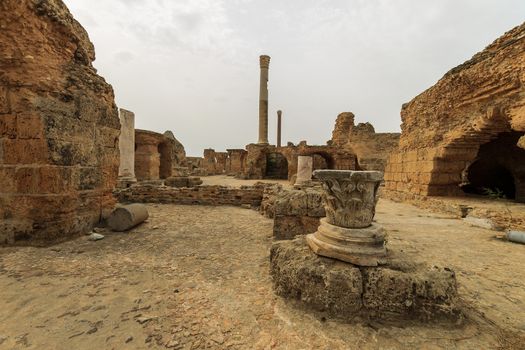 Ancient ruins of baths at tunisia, Carthage. Anthony terms.