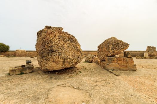 Ancient ruins of baths at tunisia, Carthage. Anthony terms.