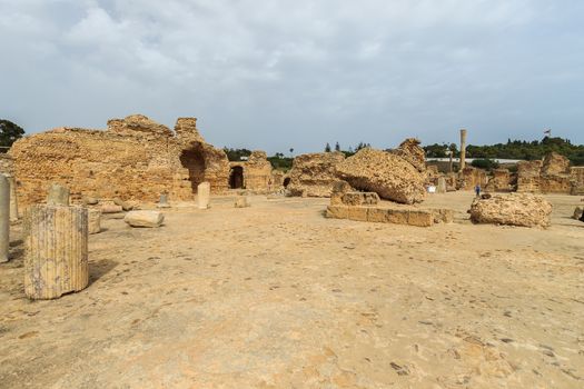 Ancient ruins of baths at tunisia, Carthage. Anthony terms.