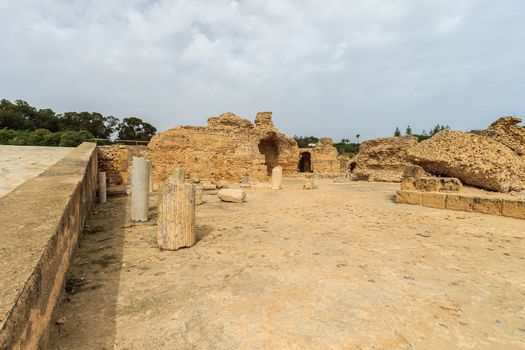 Ancient ruins of baths at tunisia, Carthage. Anthony terms.