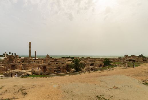 Ancient ruins of baths at tunisia, Carthage. Anthony terms.