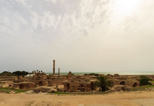 Ancient ruins of baths at tunisia, Carthage. Anthony terms.