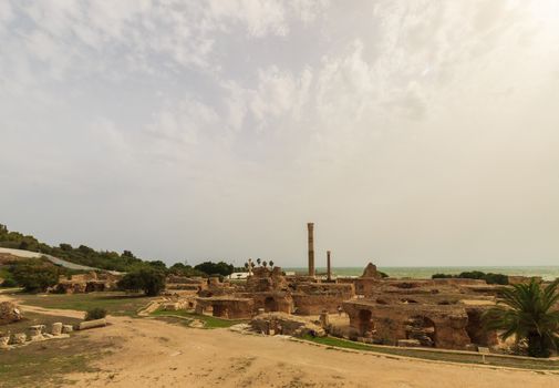 Ancient ruins of baths at tunisia, Carthage. Anthony terms.