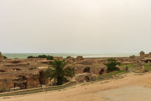 Ancient ruins of baths at tunisia, Carthage. Anthony terms.