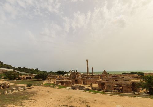 Ancient ruins of baths at tunisia, Carthage. Anthony terms.